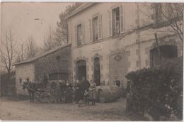 CARTE PHOTO Marchand De Vins En Gros Attelage Tonneaux Commerce CHABONAT Lieu à Identifier - Autres & Non Classés