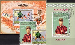 WM 1970 Mexico Ajman 315+Block 55,531+Bl.189 O 12€ Fußball Hojita Blocs Football Ms Championat Soccer Sheets Bf VAE - 1970 – Mexico