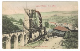 RB 1160 -  Scarce 1905 Postcard - Laxey Wheel Isle Of Man - Good Douglas Postmark- J. Of Man Error - Isla De Man