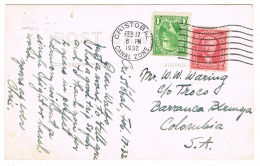 RB 1164 - 1932 Postcard - Pirate Trail Porto Bello Panama Canal Zone 3c Rate To Colombia - Kanaalzone