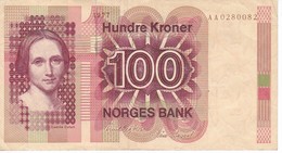 BILLETE DE NORUEGA DE 100 KRONER DEL AÑO 1977  (BANKNOTE) - Norvegia