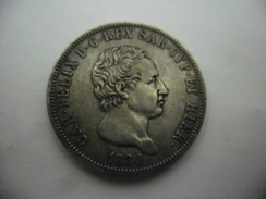 Carlo Felice, 1821-1831 : 5 Lire 1830 Genova Argento 900‰ 25 Gr. 37mm Silver Argent ECU ITALIE Roi Sardaigne - Qu - Other & Unclassified