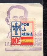 Viñeta Nº 13  De Asturias Con Bonito Matasellos. - Spanish Civil War Labels