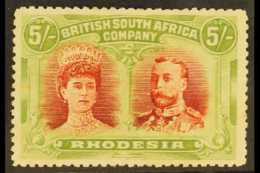 1910 5s Scarlet And Pale Yellow Green, Double Head, SG 160, Tiny Hinge Thin Spot Otherwise Fine And Fresh Mint.... - Autres & Non Classés