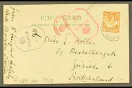 1943 (March) Postcard To Switzerland, Bearing 1½d Orange, Tied By Sesheke Cds, With Two British Type Censor... - Rhodesia Del Nord (...-1963)