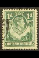 1938-52 KGVI Definitive 1d Green With "Extra Boatman", SG 28a, Fine Used, The Postmark Well Clear Of The Variety.... - Northern Rhodesia (...-1963)