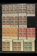 1938-52 KGVI DEFINITIVES - MARGINAL BLOCKS Group Of Low Values Incl. Imprint Blocks, Sheet Number Blocks Plus... - Nordrhodesien (...-1963)