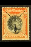 1897 5c Black And Orange Vermilion, Bird Of Paradise, SG 100, Very Fine Mint. For More Images, Please Visit... - North Borneo (...-1963)