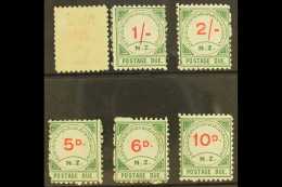 POSTAGE DUE 1899 Type I 8d (showing 2nd Off-set Impression Of The Red On Reverse), 1s And 2s, Small "D" 5d, 6d And... - Altri & Non Classificati