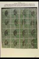 1917-30 4a Green (SG 41, Scott 17, Hellrigl 43), Setting 11, Fourth State, A COMPLETE SHEET OF 64 Including... - Nepal