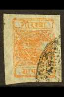 1917 ½a Red-orange (SG 35, Scott 11, Hellrigl 34), Setting 6, Position 15, Fine Used With 4 Large Margins... - Népal