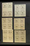 POSTAGE DUES 1925 Typeset Complete Set, SG D1/10, Fine Mint BLOCKS Of 4, Mostly Never Hinged (only 1d, 1½d... - Malte (...-1964)