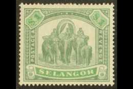 SELANGOR 1895-99 $1 Green And Pale Green Elephant, SG 76, Fine Mint With A Couple Of Small Gum Thins. For More... - Altri & Non Classificati