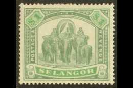 SELANGOR 1895-99 $1 Green And Pale Green Elephant, SG 76, Fine Mint With A Couple Of Small Gum Thins. For More... - Other & Unclassified