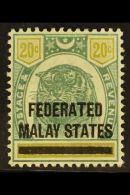 FMS 1900 20c Green & Olive Overprint On Negri Sembilan, SG 6, Fine Mint, Very Fresh. For More Images, Please... - Other & Unclassified