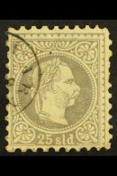 AUSTRIAN LEVANT 1883 25so Grey-lilac Franz Joseph, Fine Printing, Mi 6 II, Used, Some Pulled Perfs, Crisp Varna... - Other & Unclassified