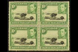 1949 10c Black And Green With "MOUNTAIN RETOUCH" Variety, SG 135a, In Very Fine Mint Block Of Four. For More... - Vide