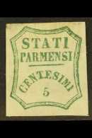 PARMA 1859 5c Blue Green, Provisional Govt, Sass 12, Fine Mint No Gum. A Little Light Soling At Top But A Scarce... - Non Classificati