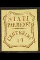 PARMA 1859 10c Brown, Provisional Govt, Variety "Figure 1 Inverted", Sass 14b, Fine Mint Large Part Og. Rare... - Unclassified