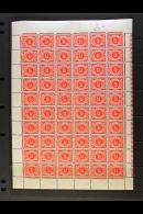 1953 POSTAGE DUE 1½d Vermilion, SG D7, Complete Pane Of Sixty, Showing Varieties At 3/3 "C" For "D", 3/4... - Other & Unclassified