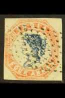 1854 4a Blue And Pale Red Head Die I, Frame Die I (SG 18) With HEAD PARTIALLY DOUBLE, Traces Of A Second... - Altri & Non Classificati