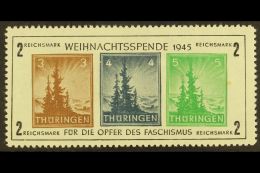 THURINGIA 1945 Christmas (Anti Fascism) Min Sheet, Plate V, Mi Bl1xa V, Superb Mint Og. For More Images, Please... - Sonstige & Ohne Zuordnung