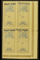 GUADELOUPE REVENUE STAMPS 1899 40c Imperf Effets De Commerce Stamp Of France (1880) Surcharged "Tarif Triple"... - Sonstige & Ohne Zuordnung