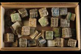 EARLY ISSUES IN OLD BUNDLES UNTOUCHED FOR DECADES A Cigar Box Containing Early Used Issues Mostly Tied Into... - Altri & Non Classificati