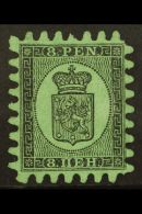1866-67 8p Black/green Wove Paper, Type II Serpentine Roulette, SG 45, Unused With One Shortish Perf For More... - Autres & Non Classés