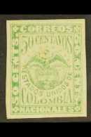 1879 50c Green On Laid Paper, Scott 83, Mint With Good Margins, Some Toning Spots On The Back But Has Been Only... - Colombie