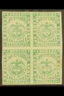 1879 50c Green On Laid Paper, Scott 83, A Mint BLOCK OF FOUR With Good Margins All Round, Some Creasing And A Tone... - Colombie