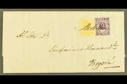 1872 (3 SEP) ENTIRE LETTER From Medellin To Bogota Bearing 1868 10c Violet Type II, Scott 54c, And 1870 5c Yellow,... - Colombia