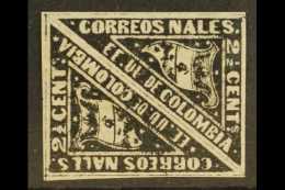 1869-70 2½c Black Carrier Stamp On Laid Paper, Scott 59a, An Attractive Fine Mint PAIR With Good Margins... - Colombia