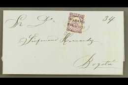1868 10c Violet Type I, Scott 54a, On Undated Cover To Bogota Tied By Oval "HONDA/FRANCA" Cancel, With Recent... - Colombia