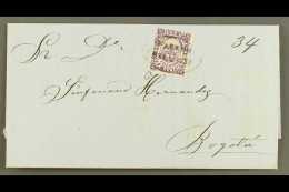 1868 10c Violet Type I, Scott 54a, On Undated Cover To Bogota Tied By Oval "HONDA/FRANCA" Cancel, With Recent... - Kolumbien