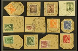 1957-1958 AUSTRALIA USED IN. A Selection Of Superb Used Stamps On Pieces Tied By Full "Cocos (Keeling) Islands"... - Isole Cocos (Keeling)