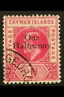 1907 ½d On 1d Carmine, SG 17, Very Fine Cds Used.  For More Images, Please Visit... - Cayman Islands