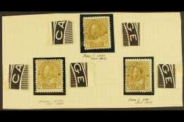 1911-22 MAJOR RE-ENTRIES. 1911-22 7c Yellow-ochre Admiral (SG 209) Three Used Stamps With Different RE-ENTRIES... - Sonstige & Ohne Zuordnung