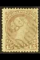 1868 15c Pale Reddish Purple Large Queen On WATERMARKED PAPER, SG 61ab, Clearly Showing "M" Of Cluta Mills, Neat... - Altri & Non Classificati