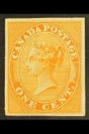 1859 1c Queen Imperf Colour Trial In Orange, Unitrade 14 TCii, Fine. For More Images, Please Visit... - Otros & Sin Clasificación