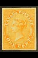 1859 1c Queen Imperf Colour Trial In Orange, Unitrade 14 TCii, Fine. For More Images, Please Visit... - Other & Unclassified