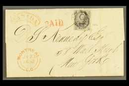 1852 6d Slate- Violet Imperf. (SG 9) Lightly Used With 4 Good To Very Large Margins Tied To An 1852 (22 July) EL... - Altri & Non Classificati