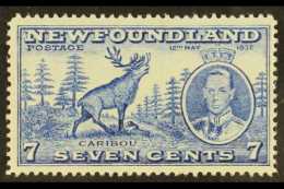 1937 7c Bright Ultramarine, "Caribou", Variety "Re-entry At Right", SG 259b, Very Fine Mint. For More Images,... - Altri & Non Classificati