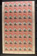 1938-52 COMPLETE SHEET OF 60 STAMPS 1d Black & Red, SG 100, Complete Sheet Of 60 Stamps With Selvedge To All... - Bermuda