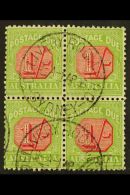 POSTAGE DUE 1931-36 1s Carmine And Yellow-green, Perf 11, SG D111, Very Fine Used BLOCK OF FOUR. For More Images,... - Autres & Non Classés