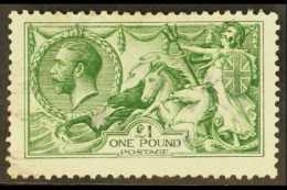 1913 £1 Green Waterlow Seahorse, SG 403, Very Lightly Cancelled Used. Centered High But Lovely Bright... - Non Classés