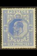 1902 10s Ultramarine, Ed VII, SG 265, Superb Mint Og. Lovely Bright Colour.  For More Images, Please Visit... - Unclassified