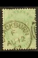 1855-57 1s Pale Green No Corner Letters, SG 73, Used With Superb 12th Aug 1862 Cds Cancellation, Great Colour... - Other & Unclassified