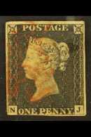 1840 1d Black 'NJ', SG 2, Used With 3 Margins & Tiny Closed Tear At Top. An Attractive Stamp. For More Images,... - Unclassified