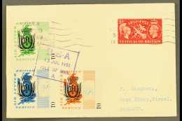 1951 B.E.A. AIR LETTER LOCAL SURCHARGES 1951 (13 July) Cover From Isle Of Man To West Kirby Bearing B.E.A. 6d, 11d... - Sonstige & Ohne Zuordnung
